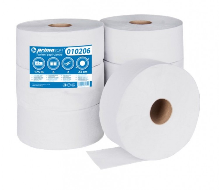 TP Jumbo 230mm 2vr 65% bělost | Papírové a hygienické výrobky - Toaletní papíry - TP do zásobníků